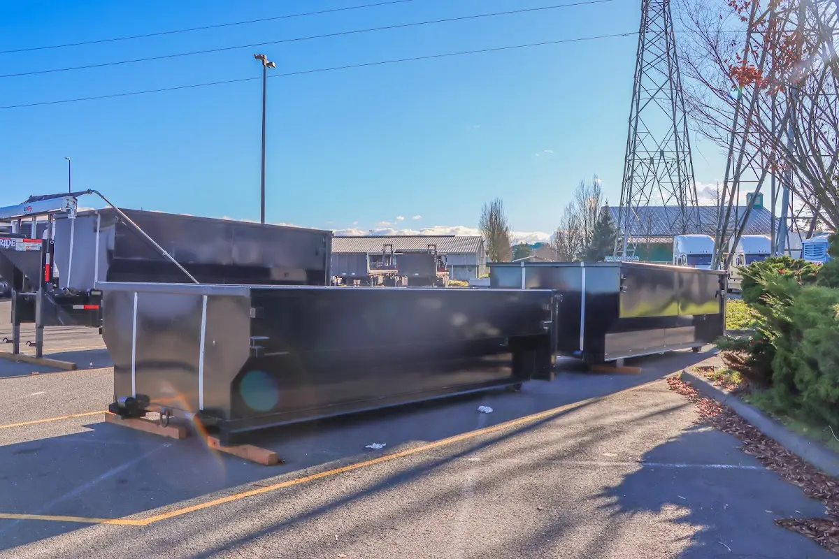 Roll-off dumpster ready for waste disposal at job site for Construction Dumpster Rental in Elk River